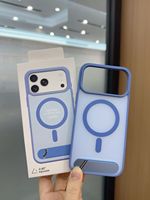 Étui fin antichoc magnétique en TPU+PC avec support pliable pour Samsung S25 S26, compatible avec la recharge sans fil