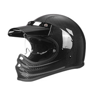 Casque de moto intégral rétro en fibre de carbone 12K certifié 3C LDQ HX-517, fermeture rapide, design élégant