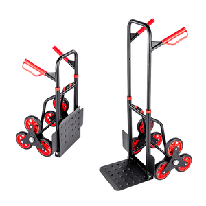 Chariot monte-escalier à plateforme métallique, capacité de charge 120 kg, chariot à main robuste, chariot pliant, double roulettes en acier inoxydable - Product Image 1