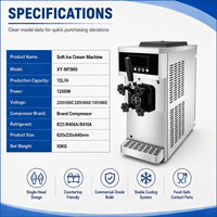 Nouvelle machine à crème glacée molle professionnelle à saveur unique 12-16L/H, mini machine à glace molle en acier inoxydable haute productivité XY-MT960