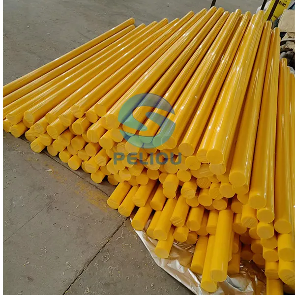 Varillas de plástico hdpe personalizadas, varillas amarillas de plástico sólido extruido