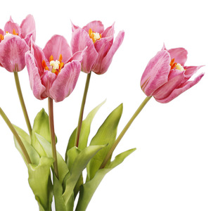 Bouquet de tulipes artificielles 47 cm en caoutchouc souple au toucher naturel, décoration de mariage, cadeau - Product Image 4