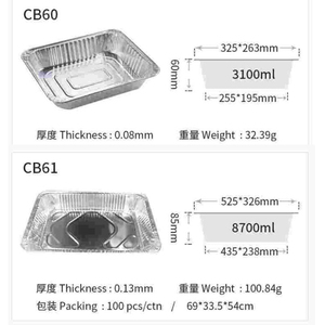 CB61 8700ml Contenedor de Embalaje para Barbacoa, Bandeja Desechable de Aluminio Plateado, Bandeja para Hornear Alimentos para Bodas, Bandeja de Asador de Tamaño Completo, Bandeja para Vaporizar - Product Image 5