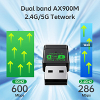 PIX-LINK Harga Grosir Wifi6 BT5.4 AX900 Dual Band USB Wifi Adapter Tanpa Driver Adaptor Jaringan Nirkabel untuk PC Desktop