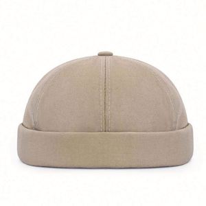 Casquette de baseball rétro personnalisée, style hip-hop, polyvalente, sans visière, unisexe, en coton, avec boucle métallique, pour toutes les saisons - Product Image 1