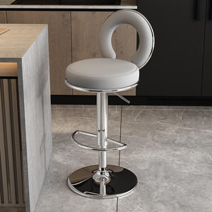Silla de Estilo Inglés, Silla de Bar Giratoria de Lujo Nórdica, Contemporánea, Moderna, para Barra de Cocina, Silla Alta Giratoria - Product Image 6