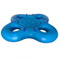 Tube gonflable trèfle à quatre feuilles en PVC bleu pour 4 personnes, design tendance, pour parc aquatique