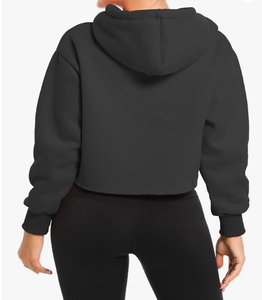 Felpa con Cappuccio <span class=keywords><strong>Oversize</strong></span> Personalizzata da <span class=keywords><strong>Donna</strong></span>, 100% Cotone Felpato, Manica Lunga, Taglio Corto, Abbigliamento Sportivo per Danza - Product Image 6