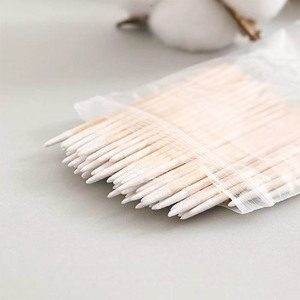 Aplicador de Algodão Biodegradável Estéril para Uso Dental, Cílios, Batom, Tatuagem, com Ponta de Bambu - Product Image 2