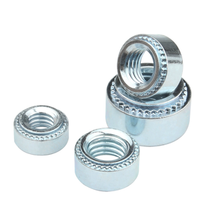 Tuerca de remachado automático Tuerca Remache Cls M3 M4 M5 <span class=keywords><strong>M6</strong></span> M8 M10 Tuerca de inserción Tuerca de remachado automático redonda chapada en zinc azul blanco - Product Image 1