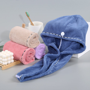 Gorro de secado de pelo Carlota 25x65 cm de microfibra de vellón coral de secado rápido para mujer - Product Image 4