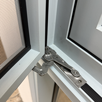 Fenêtre à battants double en aluminium à rupture de pont thermique, robuste, à double vitrage, à ouverture extérieure, pour projets commerciaux, vente en gros