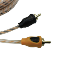 Yüksek performans 2 erkek 2 erkek RCA fiş kablo bükümlü çift RCA ses kablosu dış çapı 3*6mm