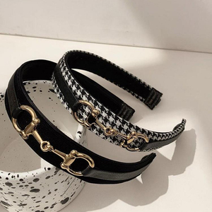 Diademas de Pelo con Diseño de Rejilla para Mujer, Estilo Europeo y Americano de Lujo, Accesorios para el Cabello Sin Metal ni Plástico con Flores - Product Image 1