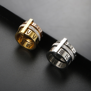 Nieuwste Luxe Roestvrijstalen Sieraden Ringen Multi-Layer Dikke Romeinse Cijferring Voor Mannen Vrouwen