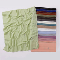 Foulards Islamiques en Mousseline de Soie Doux, 70x175cm, Vente en Gros, Personnalisé, Hijabs, pour Femmes Musulmanes, Luxe, Diamant, Fleur, Perles