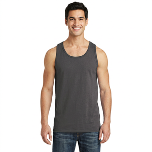 เสื้อกล้ามผู้ชายแห้งเร็วสีทึบพิมพ์ลายสีพื้น - Product Image 1