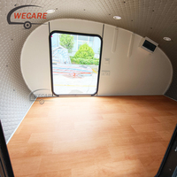 WECARE Remorque de camping légère 290*210*210cm Petite remorque de camping pour 2 personnes Caravane de camping Remorque en forme de larme avec zone de repos et zone de cuisine