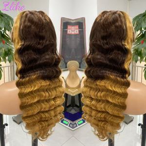 Perruque Lace Front Bouclée Pré-Pluckée Noire Blonde Marron avec Mèches, Cheveux Humains Vierges, Personnalisable en Gros, Fournisseur Populaire, Livraison Directe - Product Image 1