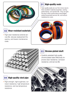 Cilindro Idraulico per Pala Gommata <span class=keywords><strong>a</strong></span> Doppio Effetto, Costruzione in Acciaio Resistente, Pressione 16Mpa, 1 Anno di Garanzia, Ricambio Aftermarket - Product Image 3