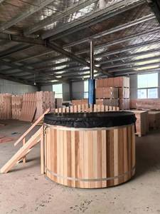 Tradizionale cedro rosso giardino vasca da bagno in legno massello 6 persone vasca idromassaggio per ville - Product Image 4