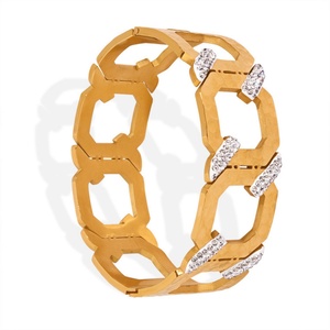Luxury Elegant Personalized Jewelry <b>Bracelet</b> Stainless Steel Zircon Charm Hollow Link Chain <b>Bangle</b> <b>Bracelet</b> - Product Image 1