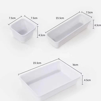 Ensemble de 8 organiseurs de tiroirs de bureau modulaires, bacs de rangement en plastique personnalisables pour fournitures de bureau et accessoires technologiques