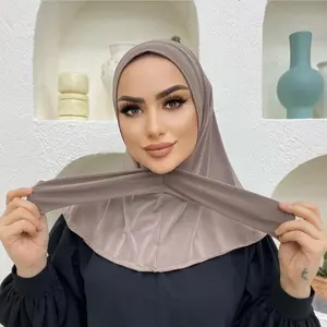 Ready to Wear Snap Fastener Instant Hijab for Muslim Women Full Cover Head Wraps Scarf Islam Turban Caps Turbante Mujer