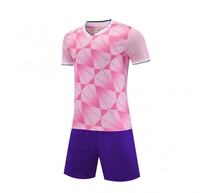 Seragam Sepak Bola Kustom Jersey Unisex Kerah Bulat Model Baru Patchwork Cetak Laser Seragam Tim Sepak Bola 100% Poliester Cepat Kering