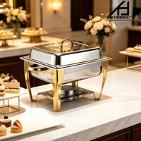 Matériel de restauration pour hôtels, réchaud carré en acier inoxydable de 6 L, équipement de buffet pour restaurant, chauffe-plats pour mariage et traiteur
