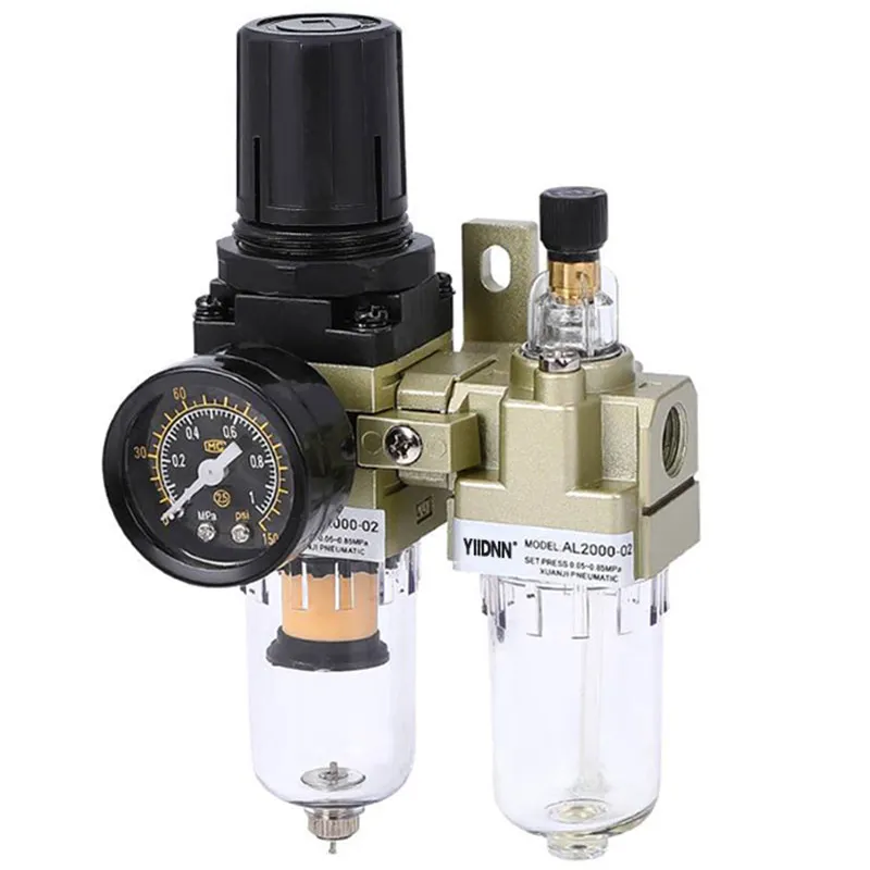Filtro de ar compressor regulador da pressão, armadilha pneumática do separador de água do óleo manual AC2010-02 smc tipo