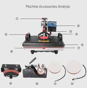Combo Máy <span class=keywords><strong>In</strong></span> Áo Thun Ép Nhiệt Impresora De Transferencia 8 Trong 1 - Product Image 5