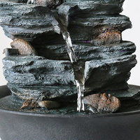 Fontaine d'eau à débit de Table en polyrésine avec lumière pour la décoration intérieure de la maison et du bureau, vente en gros