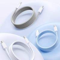 Kabel Data Type-C 0.8m Putih USB 2.0 ke Type-C dengan Pelindung Kepang dan Jaket TPE, Pengisian Cepat 3A untuk Ponsel