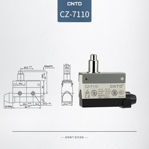 Micro-interrupteur étanche à réinitialisation automatique CNTD Changde Electric CZ-7110, bouton poussoir droit, type SPDT - Product Image 6
