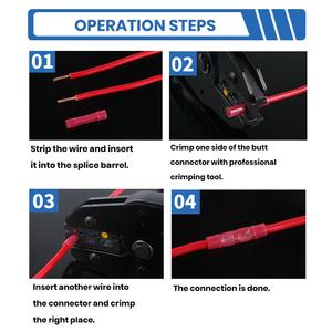 Gaopeng Connecteurs <span class=keywords><strong>de</strong></span> fils en nylon étamé 16-14 AWG Connecteur électrique à sertir entièrement isolé Bornes <span class=keywords><strong>de</strong></span> fils d'épissure Bleu - Product Image 4