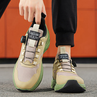 Chaussures décontractées ultra-légères pour hommes, style rétro sportif, en maille, modèle été 2026, avec bouton rotatif, semelles souples et amortissantes, pour étudiants