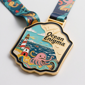 Medallas Personalizadas Conqueror Challenge Runners para 1er, 2do y 3er Lugar en Oro, Plata y Bronce, Diseño Antiguo Personalizado para Voleibol - Product Image 4