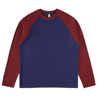 T-shirt unisexe décontracté à manches régulières surdimensionné personnalisé, col rond, imprimé, couleur contrastée, tissu tricoté 100% coton respirant
