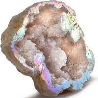 Groupe de géodes de quartz Angel Aura / Cristal Druzy à haute énergie avec clarté et but, Pierre naturelle de Reiki, Carte d'information