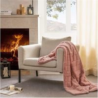 Couverture en peluche 3D motif à carreaux moelleux flou confortable de luxe Ultra doux épais chaud lapin fausse fourrure couvertures portables