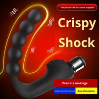 U-förmiger Analplug-Massager für den Garten, Unisex, elektrisch, mit Perlen, vibrierender Massagestab, Prostata-Massagegerät für Männer