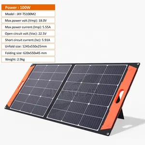 Paneles solares plegables adaptables a la naturaleza de 100 vatios y 18 voltios para retiros forestales Panel solar portátil Manta solar plegable OEM y ODM