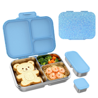 Boîte à lunch personnalisée en acier inoxydable scintillant avec couvercle en plastique, idéale pour la sublimation et la cuisson, vente en gros directe usine