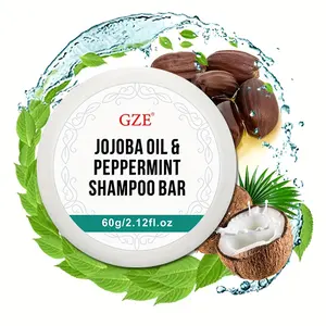 GZE Jojobaöl Pfefferminz-Formel Shampoobär unterstützt starke Haare nährende Follikel mit Antioxidantien Vitaminen Reinigungsmittel