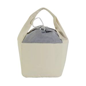 Sac à déjeuner isotherme en toile grande capacité personnalisé 2026, sac fourre-tout de pique-nique de voyage, mini boîte de rangement beige - Product Image 3