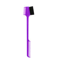 Peigne-brosse 3-en-1 professionnel ionique en nylon multicolore personnalisable double face pour le contrôle des bords, les sourcils, les perruques et le démêlage des cheveux