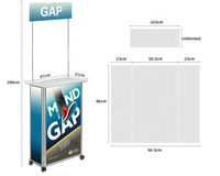 Table de promotion pliable en aluminium portable avec roulettes