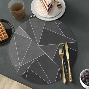 Sous-verres souples ronds Offre Spéciale pour boissons ABSORBANT <span class=keywords><strong>Tapis</strong></span> de protection de table de <span class=keywords><strong>cuisine</strong></span> avec base en caoutchouc pour tasses et tasses - Product Image 2