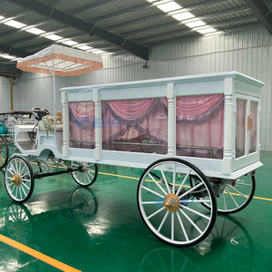 Élégante carrosse funéraire blanc personnalisé à vendre – Dernier modèle de carrosse à chevaux en métal et bois, style moderne - Product Image 5